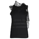 Red Valentino Lace Collar Sleeveless Top in Black Cotton