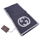 Écharpe unisexe en cachemire gris avec logo GG 23 x 180 cm - Gucci