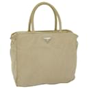 PRADA Hand Bag Nylon Beige Auth bs10756 - Prada