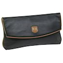 CELINE Clutch Bag Leather Black Auth ep2747 - Céline