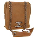 Bolsa de ombro com corrente CHANEL Wild Stitch couro marrom CC Auth ar11059 - Chanel