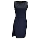 Christian Dior Navy Blue Sleeveless Bateau Neck Cotton Dress - Autre Marque