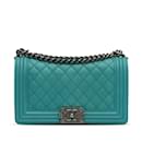 Blue Chanel Medium Lambskin Boy Flap Bag