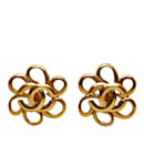 Boucles d'oreilles à clip Chanel CC dorées