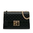 Sac à bandoulière Gucci moyen Guccissima Padlock noir