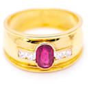 Gold Ring with Ruby in Oval size - Autre Marque