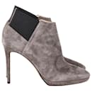 Jimmy Choo Talula 100 Ankle Boots in Taupe Grey Suede