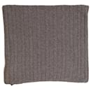 Light grey cable-knit cashmere cushion cover - Fabiana Filippi