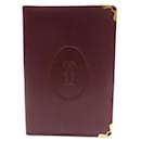 VINTAGE COVER HOLDER AGENDA MUST CARTIER PM DIRECTORY NOTEBOOK BORDEAUX LEATHER - Cartier