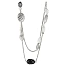 David Yurman Rock Crystal, moonstone, Onyx & Chalcedony Necklace in Silver