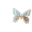 Schmetterling aus Gold und Emaille. Mit Brolle und Halskette gefütterte Funktion - Autre Marque