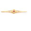 ISABELINE BROOCH in Gold with Diamonds and Ruby - Autre Marque
