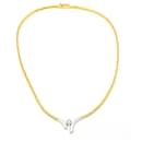Bicolor Gold Necklace with Diamond. - Autre Marque