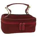 GUCCI Vanity Kosmetiktasche Wildleder Rot 032 1705 0141 Auth bs10687 - Gucci