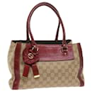 GUCCI GG Canvas Hand Bag Snake leather Beige Red Auth ki3896 - Gucci