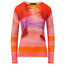 Suéter Susen Brandon Maxwell multicolorido com estampa de pôr do sol rosa limonada - Autre Marque