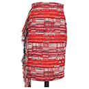 Falda larga con detalle de flecos multicolor - Chanel