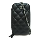 Quilted Caviar Crossbody Phone Holder - Chanel