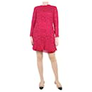 Magenta floral lace ruffled dress - size UK 10 - Valentino