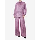 Ensemble chemise et pantalon ornés de sequins roses - taille UK 12 - Tom Ford