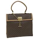 CELINE Macadam Canvas Hand Bag PVC Leather Brown Auth am5411 - Céline