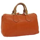 PRADA Hand Bag Leather Orange Auth am5447 - Prada