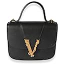 Versace Virtus Barocco V Small Top Handle aus schwarzem Glattleder