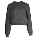Miu Miu Cable Knit Sweater in Gray Acrylic
