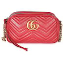 Gucci Red Matelasse Small GG Marmont Shoulder Bag