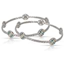 John Hardy Batu Kawung Bangles 5 Flower Stations, Turquoise & Ivory in Sterling - Autre Marque