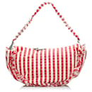 Chanel Red Halfmoon Striped Canvas Bag