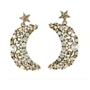 Gold earrings with celestial moon Oscar de la Renta