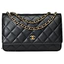 CHANEL Wallet on Chain Bag in Black Leather - 101614 - Chanel