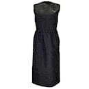 Prada Black 2022 Logo Plaque Detail Rhinestone Embellished Sleeveless Silk Dress - Autre Marque