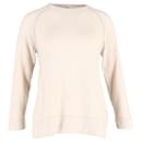 Brunello Cucinelli Ribbed-Trim Sweater in Cream Cotton