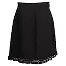 Dolce & Gabbana Crochet-Trimmed Boucher Skirt in Black Wool