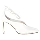 Jimmy Choo Sonia 85 Pointed-Toe Ankle Strap Pumps in White Leather