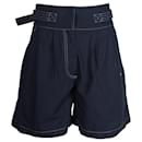 Lässige Loewe-Shorts mit Gürtel aus marineblauer Baumwolle