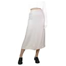 Falda con aberturas de seda color crema - talla UK 10 - Prada