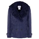 Jaqueta de tweed com gola fofa CC Buttons - Chanel