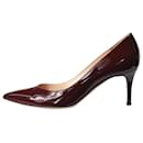 Burgundy patent pointed toe heels - size EU 38.5 - Gianvito Rossi