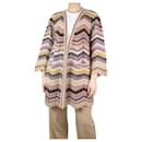 Multicoloured zigzag wool-blend cardigan - size UK 12 - Missoni