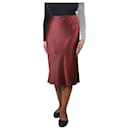 Burgundy silk satin skirt - size UK 14 - Joseph