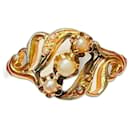 Antiker Ring aus Roségold 18 Karat besetzt mit Perlen. - Autre Marque