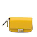 Yellow Fendi Nano Baguette Clutch Bag