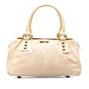 Beige Louis Vuitton Monogram Mini Lin Trapeze PM Handbag