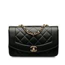 Black Chanel Small Lambskin Diana Crossbody Bag