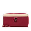 Red Louis Vuitton Lockme Zippy Wallet