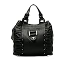Schwarze Versace-Leder-Einkaufstasche