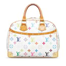 Weiße Trouville-Handtasche mit mehrfarbigem Louis Vuitton-Monogramm